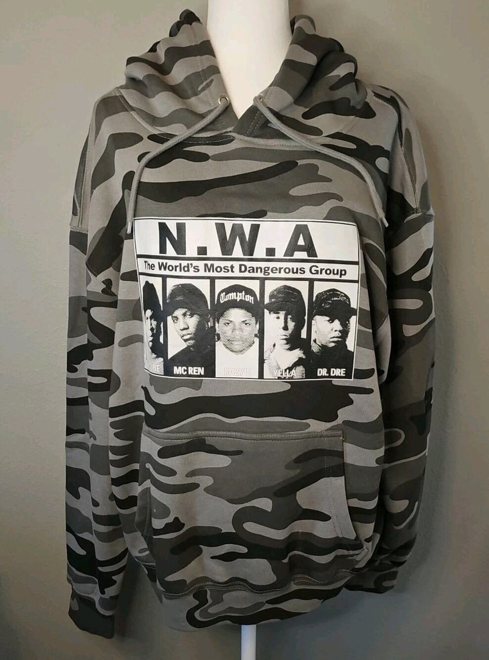 NWA Hoodie Sweatshirt Straight Outta Compton South Central LA Hoody Adult Large